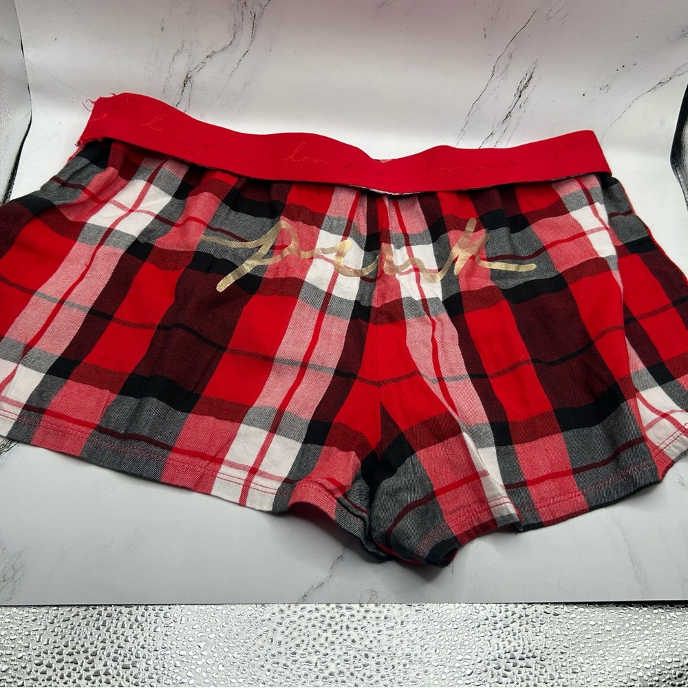 Boxer Shorts Pink By Victoria Secret Plaid M